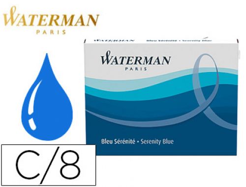 Tinta waterman azul floridacaixa8 cartuchos largos std. , Waterman , 23121 , 3034325200293